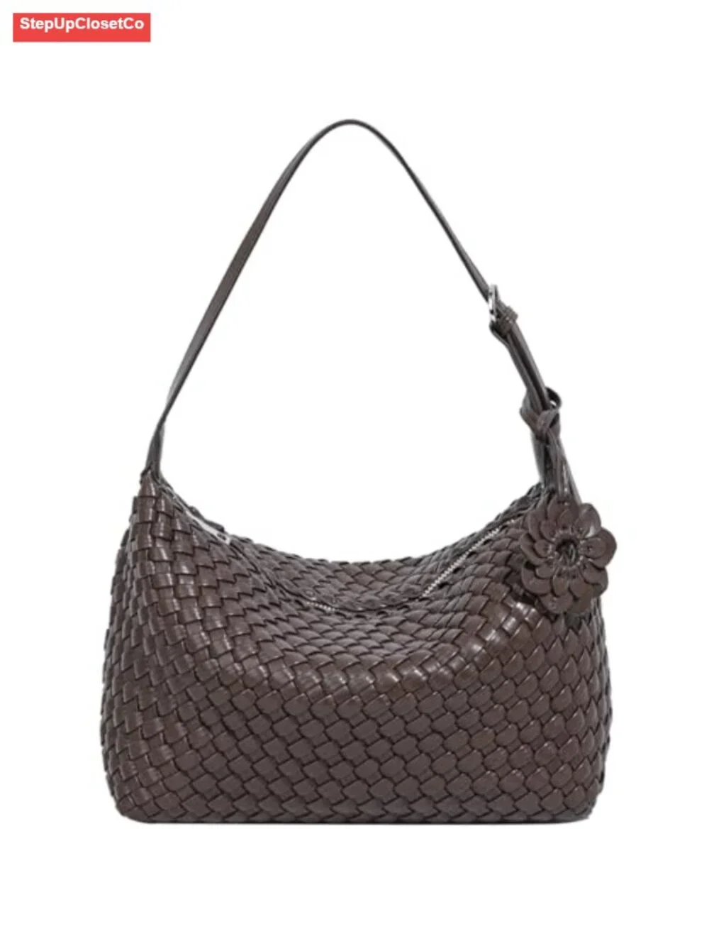 Vegan Leather Fringe Hobo Bag Handwoven Tote Shoulder Purse